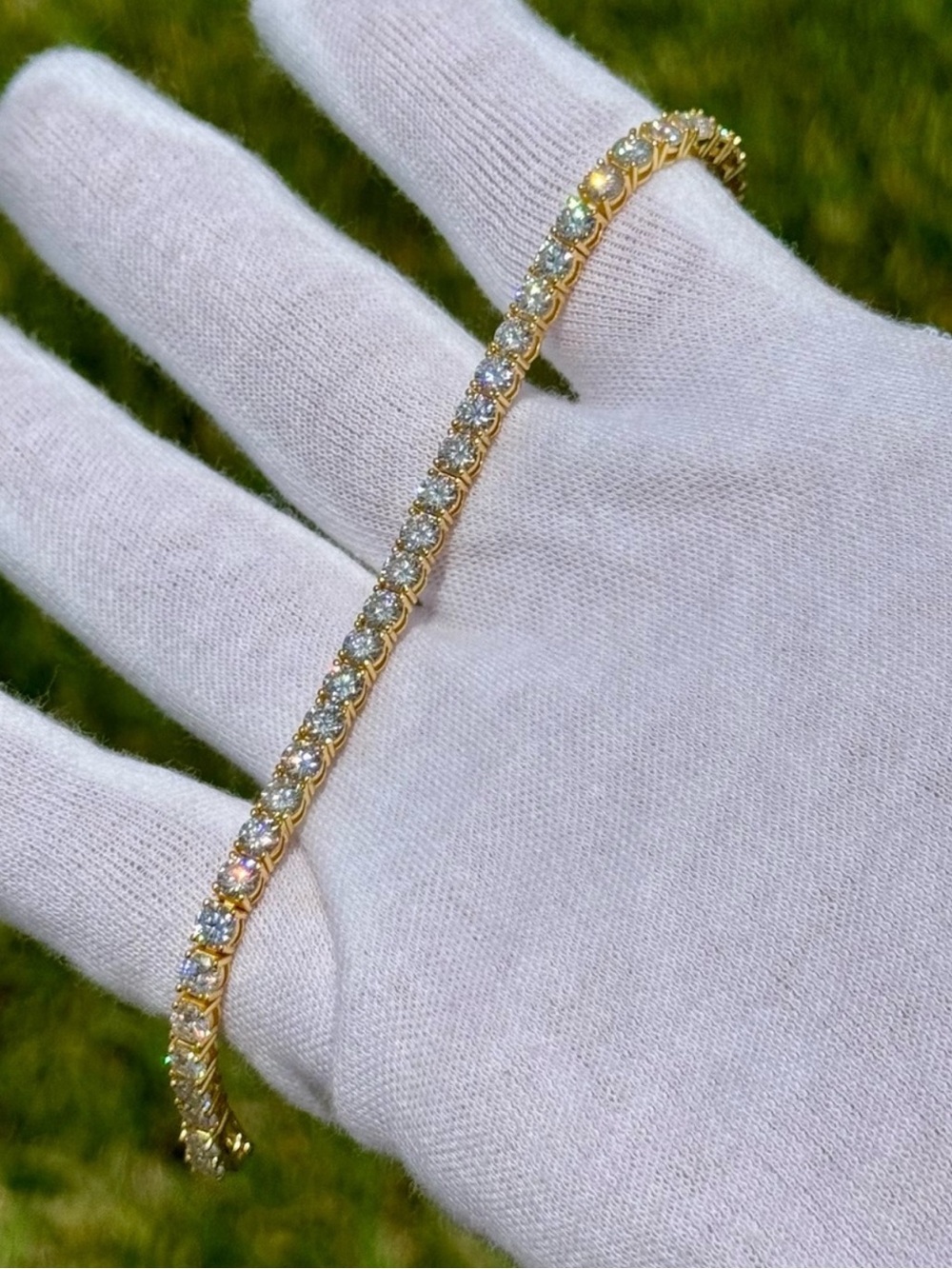 18K Gold Plated, 11.7CTW Moissanite Tennis Bracelet